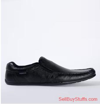 Kalyan Textured Slip-On Shoes with Moc-Stitch Upper