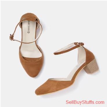 Mumbai Pointy-Toe Block Heels with Ankle Strap