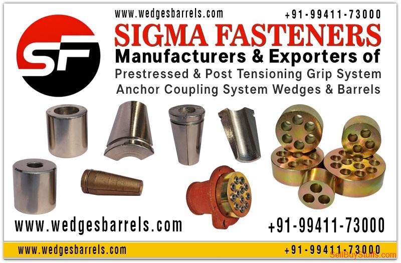 Ludhiana Post Tensioning wedges and barrels, pre stressed anchor grip system, anchor heads plates manufacturers exporters in India UAE Spain Oman Bangladesh South Africa Kuwait