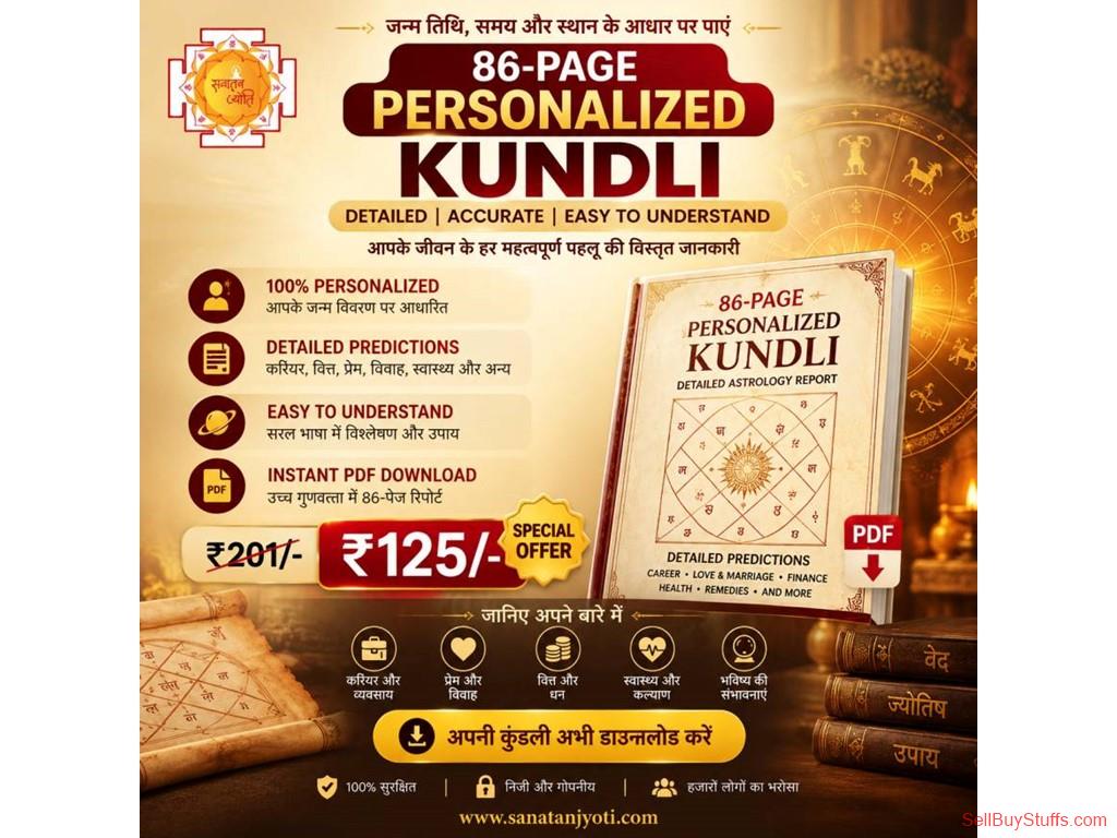 Kanpur Personalized 86-Page Janam Kundli PDF Report – ₹125
