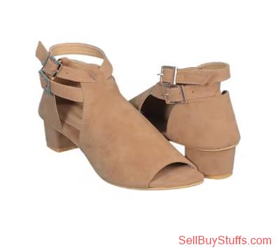 Kalyan Heeled Sandals with Dual Ankle Straps On Sale
