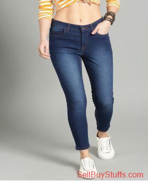 Mumbai Roadster Women Blue Skinny Fit Mid-Rise Clean Look Stretchable Cropped Jeans