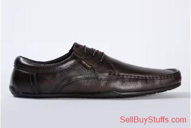 Mumbai Textured Derby Shoes with Moc-Stitch Upper