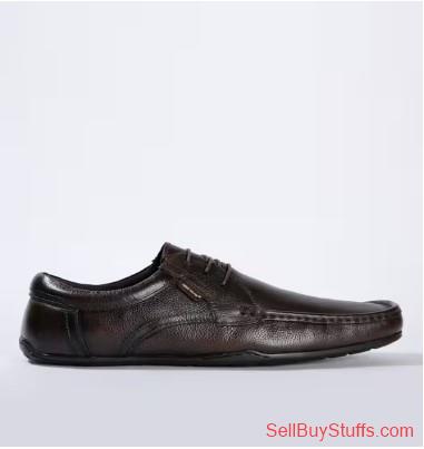 Mumbai Textured Derby Shoes with Moc-Stitch Upper