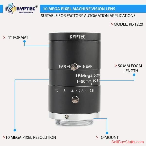 Delhi 50 MM 10 MP Long-Working-Distance Machine Vision Lens for 1-Inch Industrial Cameras | C-Mount – Kyptec Automation®