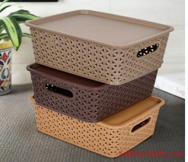 Mumbai Kuber Industries Set Of 3 Brown