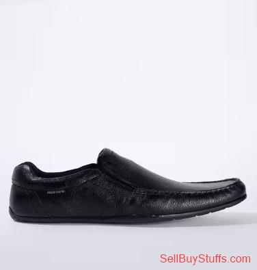 Mumbai Textured Slip-On Shoes with Moc-Stitch Upper