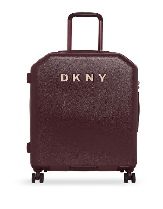 Mumbai DKNY Unisex Burgundy Textured Allore Hard-Sided Large Trolley Suitcase