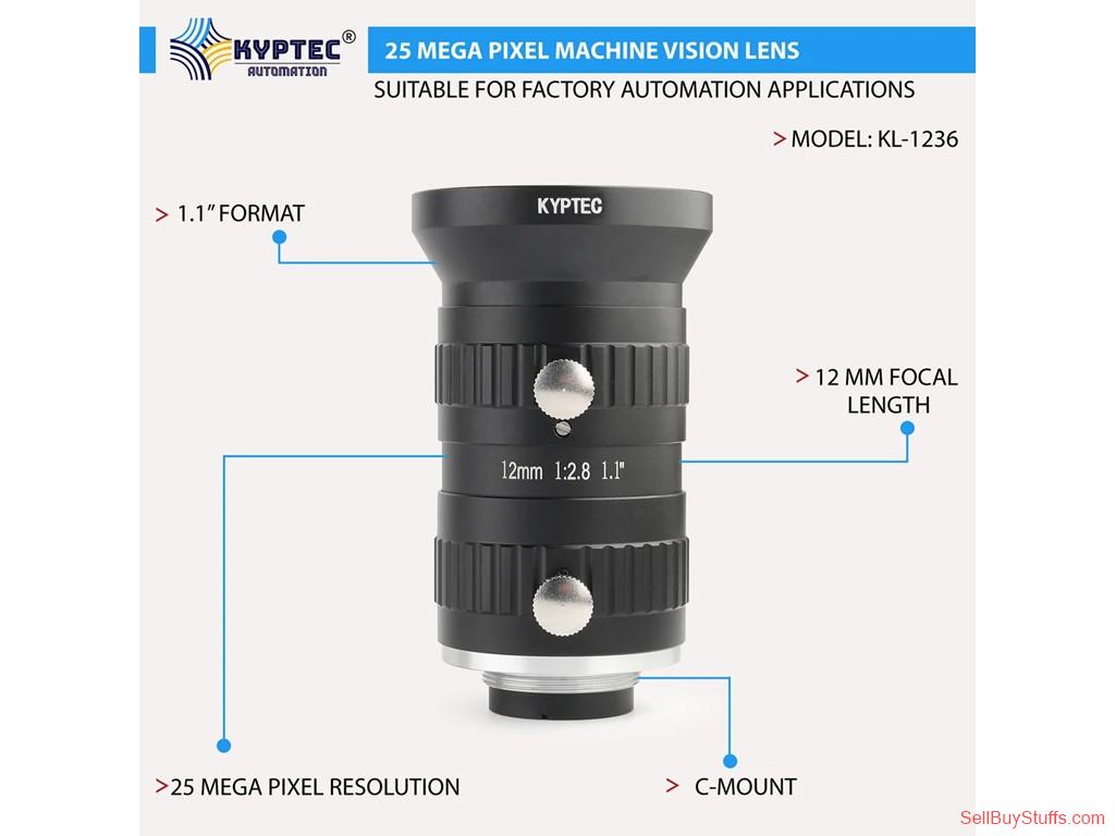 Delhi 12 MM 25 MP Wide-Angle Machine Vision Lens for 1.1-Inch Industrial Cameras | C-Mount – Kyptec Automation®