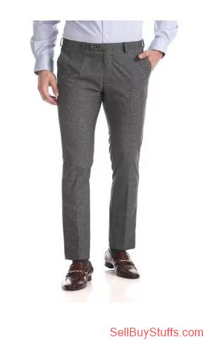 Mumbai Super Slim Fit Flat-Front Trousers