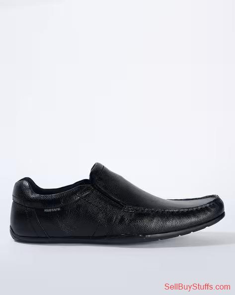 Mumbai Textured Slip-On Shoes with Moc-Stitch Upper