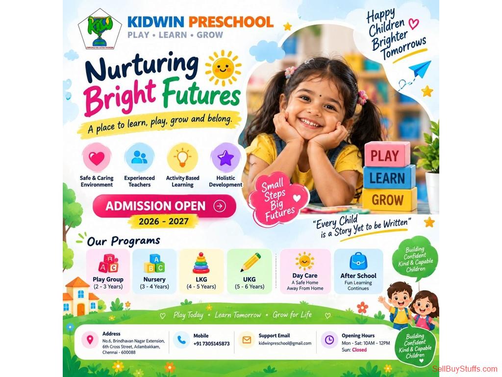 Australia Classifieds Daycare Centre in Adambakkam, Chennai | Kidwin Preschool