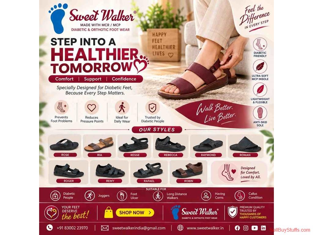 Chennai Robin Men's Diabetic Footwear | Sweet Walker Comfort & Support!
