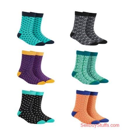 Mumbai Dynamocks Unisex Pack of 6 Multicoloured Patterned Calf-Length Socks