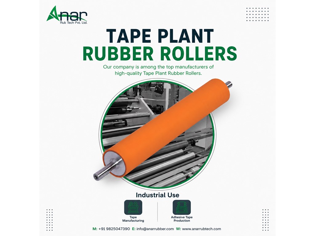 Ahmedabad Industrial Tape Plant Rubber Rollers by Anar Rub Tech 