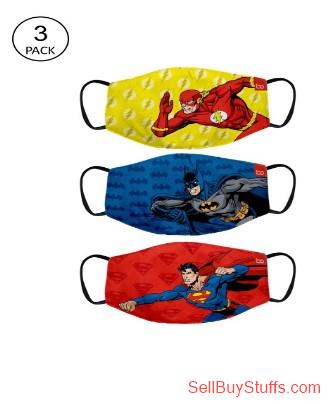 Mumbai BonOrganik Kids Pack Of 3 Printed 2-Ply Reusable Cotton Cloth Masks