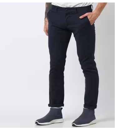 Mumbai Slim Fit Mid-Rise Flat-Front Trousers