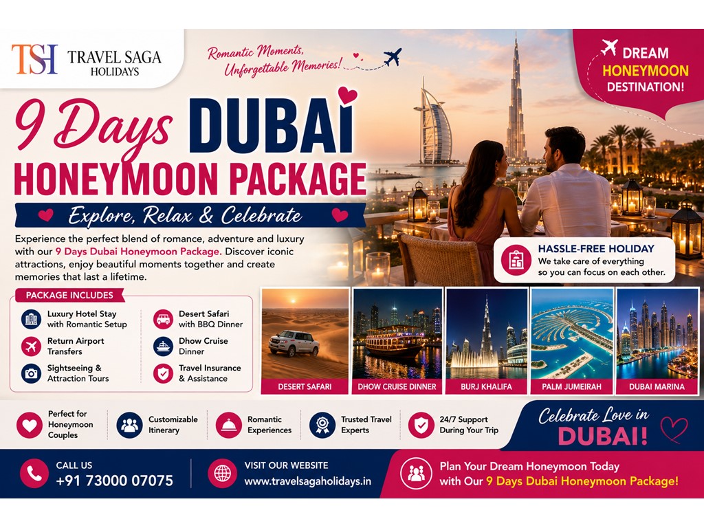 Australia Classifieds 9 Days Dubai Honeymoon Package – Explore, Relax & Celebrate