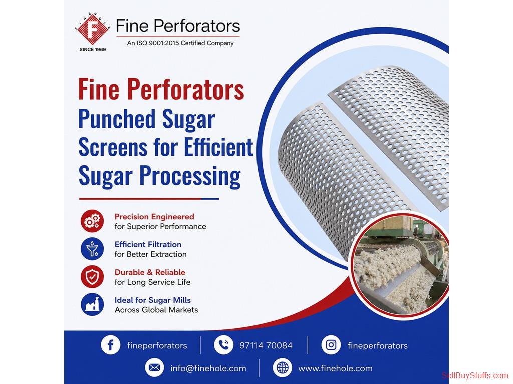 Select City Fine Perforators Punched Sugar Screens for Efficient Sugar Processing
