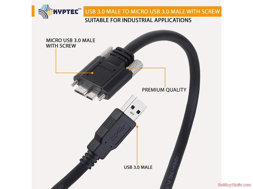 Delhi Machine Vision USB 3.0 A Male to Micro USB 3.0 Male Locking Screw Camera Cable – Kyptec Automation®
