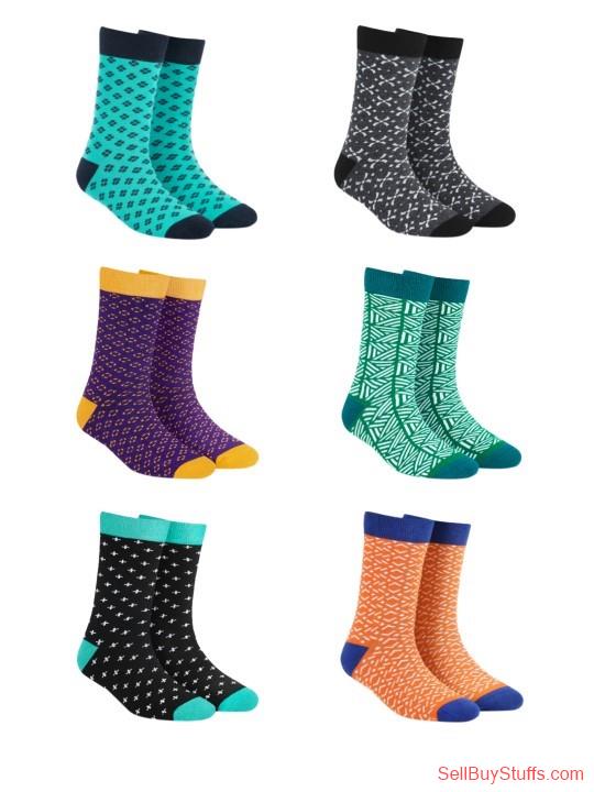 Mumbai Dynamocks Unisex Pack of 6 Multicoloured Patterned Calf-Length Socks