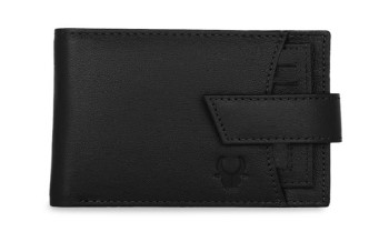 Mumbai WildHorn Men Black Solid RFID Protected Genuine Leather Two Fold Wallet