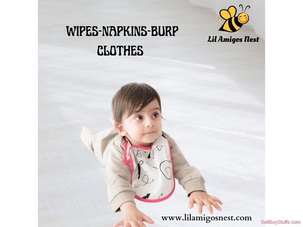 HYDERABAD-TELANGANA Buy Baby Gear  WIPES-NAPKINS-BURP CLOTHES at Lil Amigos Nest