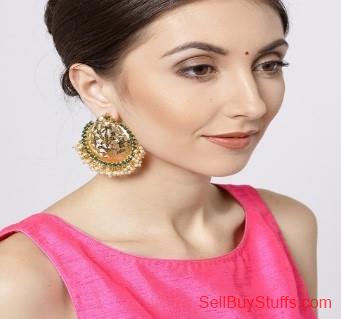 Mumbai Zaveri Pearls Green Gold-Plated Circular Oversized Studs