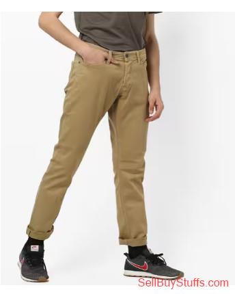 Mumbai Mid-Rise Slim Fit Flat-Front Trousers