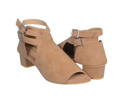 Kalyan Heeled Sandals with Dual Ankle Straps On Sale