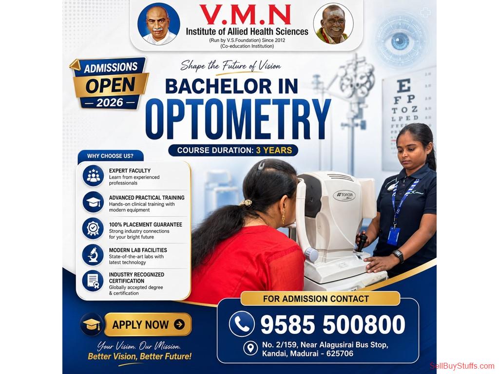 Madurai Secure Your Future in Healthcare with Top Optometry Course in Tamil Nadu | V.M.N Institute of Allied Health Sciences