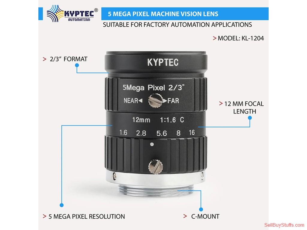 Delhi 12 MM 5 MP Machine Vision Lens, 2/3-Inch Format, C-Mount, F1.4–16