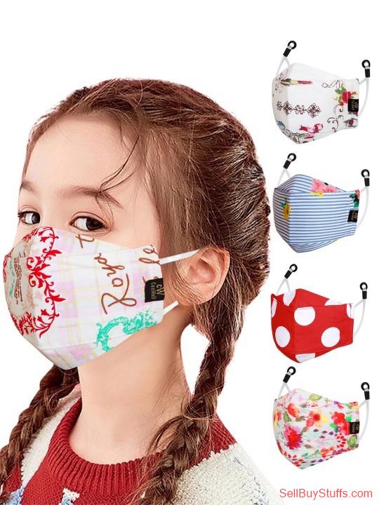 Mumbai CENWELL Kids Pack Of 5 Multi Printed 6-Ply Pure Cotton Reusable 3D Cloth Face Masks