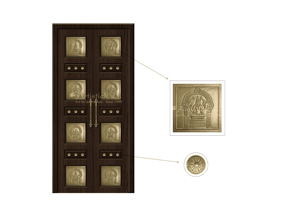 Chennai Elegant AshtaLakshmi Pooja Room Door Design – Divine Home Decor Chennai