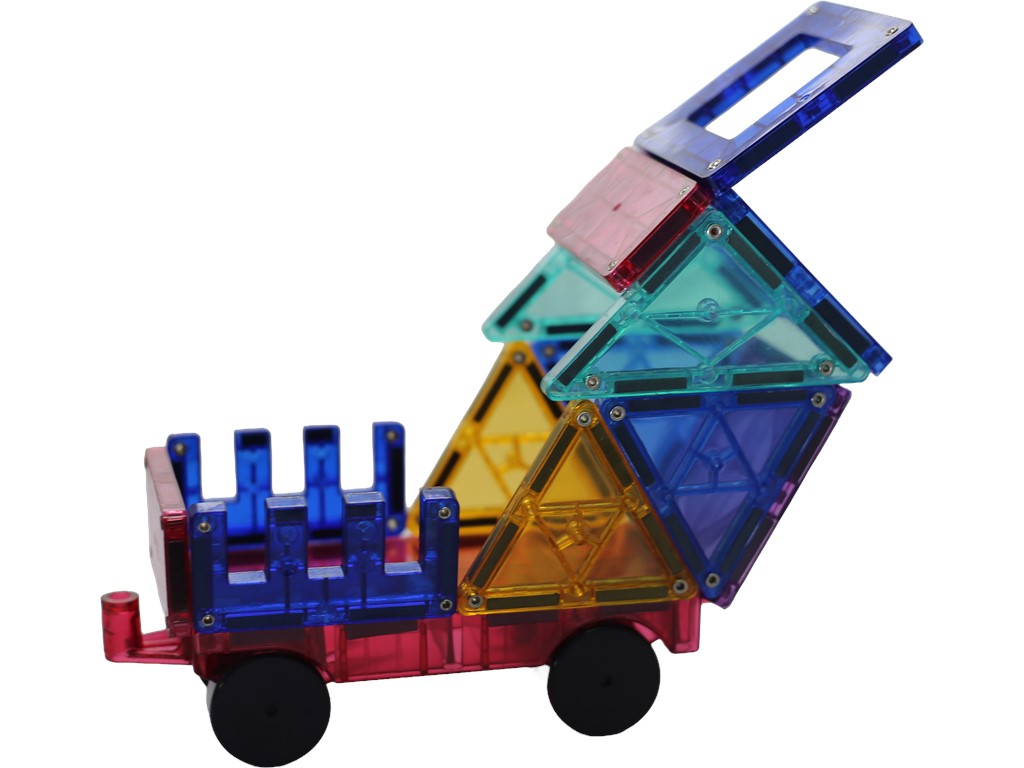 Gurgaon Circus9 Magnetic Tiles for Children - Set of 36 tiles + 1 cart