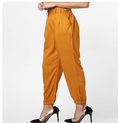 second hand/new: ONLY Women Mustard Yellow Regular Fit Solid Joggers